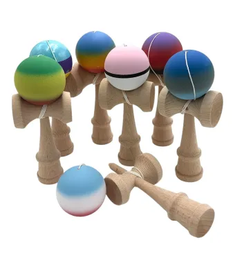 Kendama cauciucata – Bila soft-touch in 3 culori, lemn natural