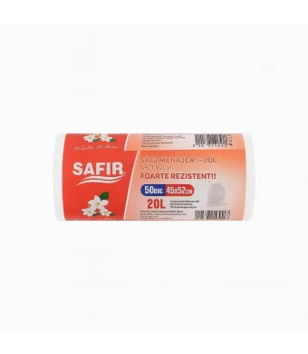 Saci menajeri 20 L albi cu parfum, 50 buc/rola Engros