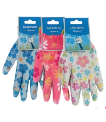 Manusi pentru Gradinarit 12/set cu Eticheta, Model Floral, Diferite Culori Engros