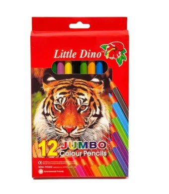 ​Set 12 creioane colorate Little Dino, Jumbo engros