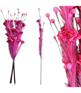 Buchet flori artificiale înalte din spumă EVA și pene decorative – 74 cm,10 fire individuale, en-gros