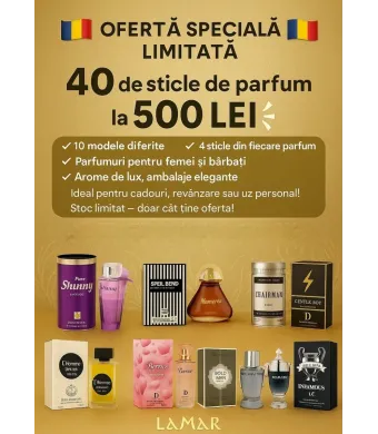 "OFERTĂ SPECIALĂ LIMITATĂ",40 de sticle de parfum la doar 500 LEI!