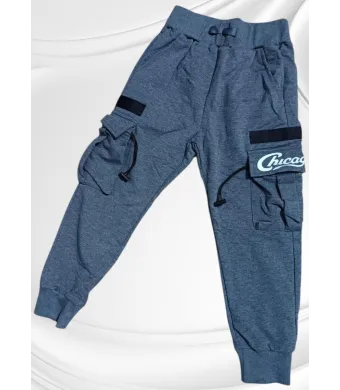 PANTALONI bumbac, moderni cu buzunare,  4-14 ani, 6/set engros