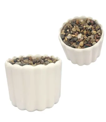 Ghiveci de plastic cu pietre pentru aranjamente florale 9 x 7.5 cm