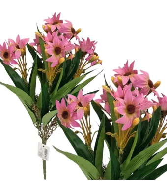 Buchet floare artificiala Margareta siliconata engros 5 fire 35 cm lungime