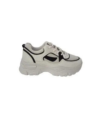Adidasi Dama cu Talpa Inalta, Panza +Piele Ecologica, Marimi 36-41, Engross, 8buc/bax, Alb