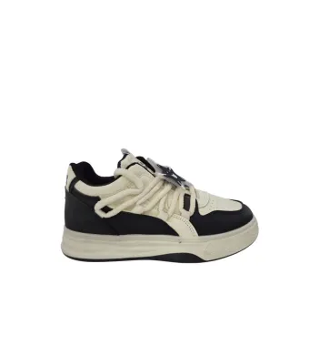Adidași sport Dama si Adolescenți, Inchidere Siret, Accesoriu Detasabil, Piele ecologica, Engross, 8 bucăți/bax, Mărimi 36-41, Negru