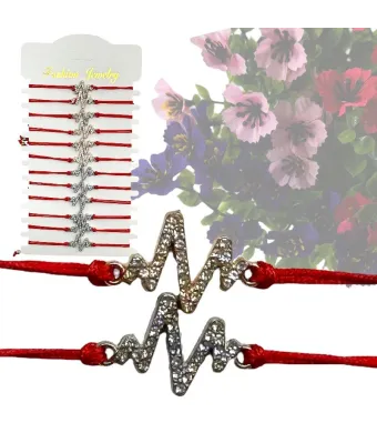 Brățări roșii en-gros – Puls – set de 12 brățări și închidere reglabilă