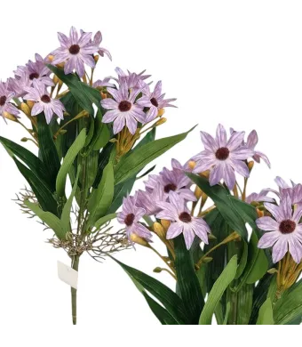 Buchet floare artificiala Margareta siliconata engros 5 fire 35 cm lungime