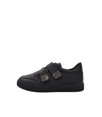 Pantofi Sport Dama cu Arici, Piele Ecologica, Aplicatii Stralucitoare, Engross, Marimi 36-41, 8buc/bax, Negru
