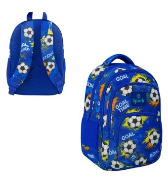 Ghiozdan pentru Copii 40x28cm Model cu Mingii, cu 4 Compartimente, Inchidere din Fermoar Engros