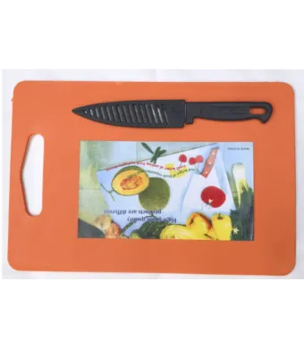 Set Tocător Plastic + Cuțit Negru   Engros