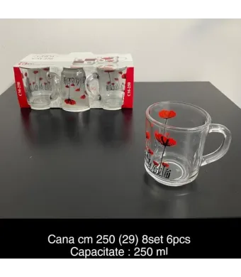 ​Set 6 pahare sticla engros 250ml