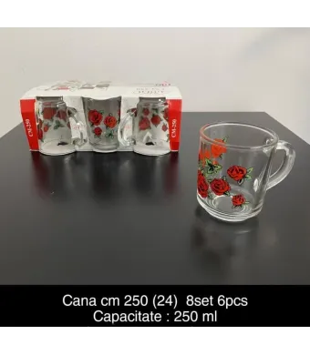 ​Set 6 pahare sticla engros 250ml