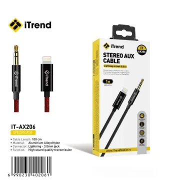 CABLU AUXILIAR IPH - JACK 3.5 ITREND AX 206 1 METRU