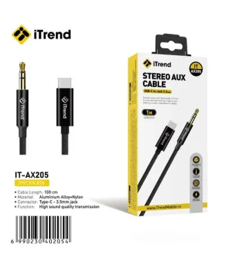 CABLU AUXILIAR TIP C - JACK 3.5 ITREND AX 205 1 METRU