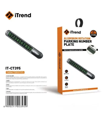 SUPORT NUMAR TELEFON ITREND 395 ALUMINIU DE PUS PE BORD