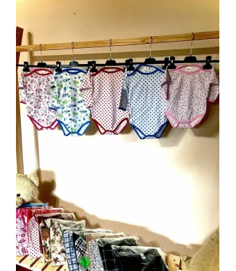 Body Copii din Bumbac 1-2 ani En-gros  – Producție Românească, Calitate Premium (Negru cu rosu)