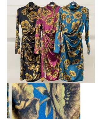 Rochie Catifea Dama Engros (Albastru, UNIVERSALA, 1)