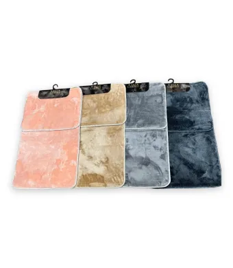 Set 2 covoare pufoase antiderapante de baie Engros, diverse modele