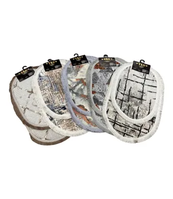 Set 2 covoare antiderapante de baie ovale Engros, diverse modele