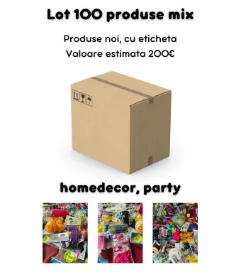 Lot marfa mixta, 100 produse, (homedecor, party), stocuri marfa la palet, box engros