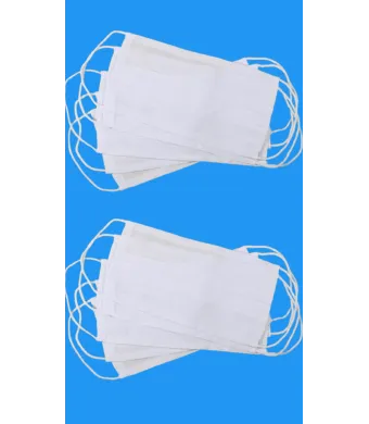 Lot 100 măşti protectie reutilizabile din bumbac 3 pliuri