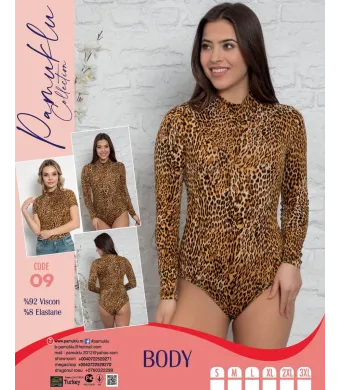 Body Leopard Maneca Lunga Pamuklu 09 Engros