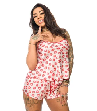Pijama satin 2 piese en-gros