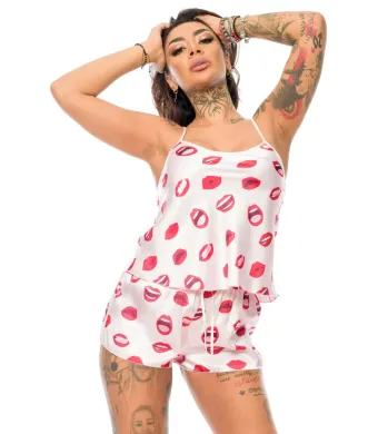 Pijama satin 2 piese en-gros