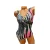 Costum de baie intreg, Sutien cu burete, Slip normal, Engross, Marimi 46-54, 5buc/serie, Negru-roz