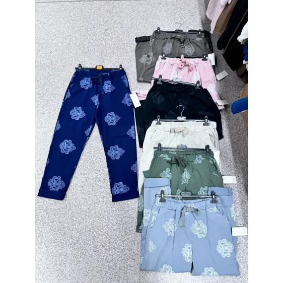 PANTALON IMPRIMAT CU ELASTAN DAMA ANGRO