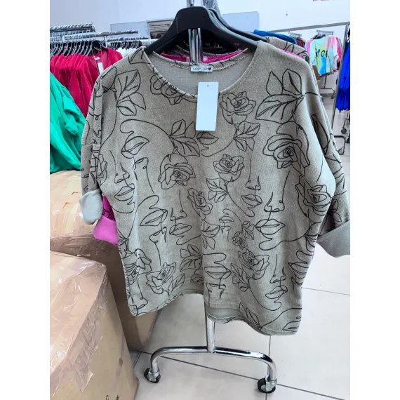 BLUZA CATIFEA IMPRIMATA DAMA ANGRO
