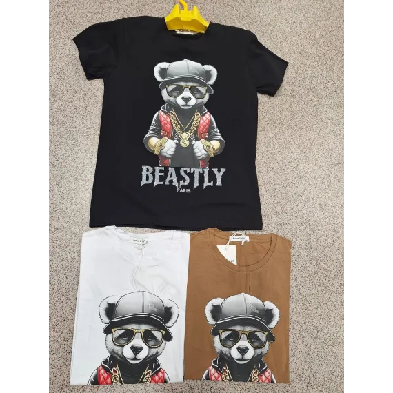 TRICOU BAIETI CU PIETRE ANGRO (Camel)