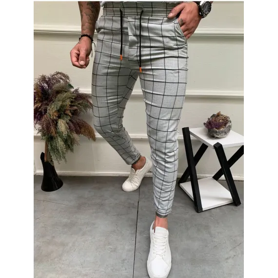 Pantaloni office cu patratele barbat angro